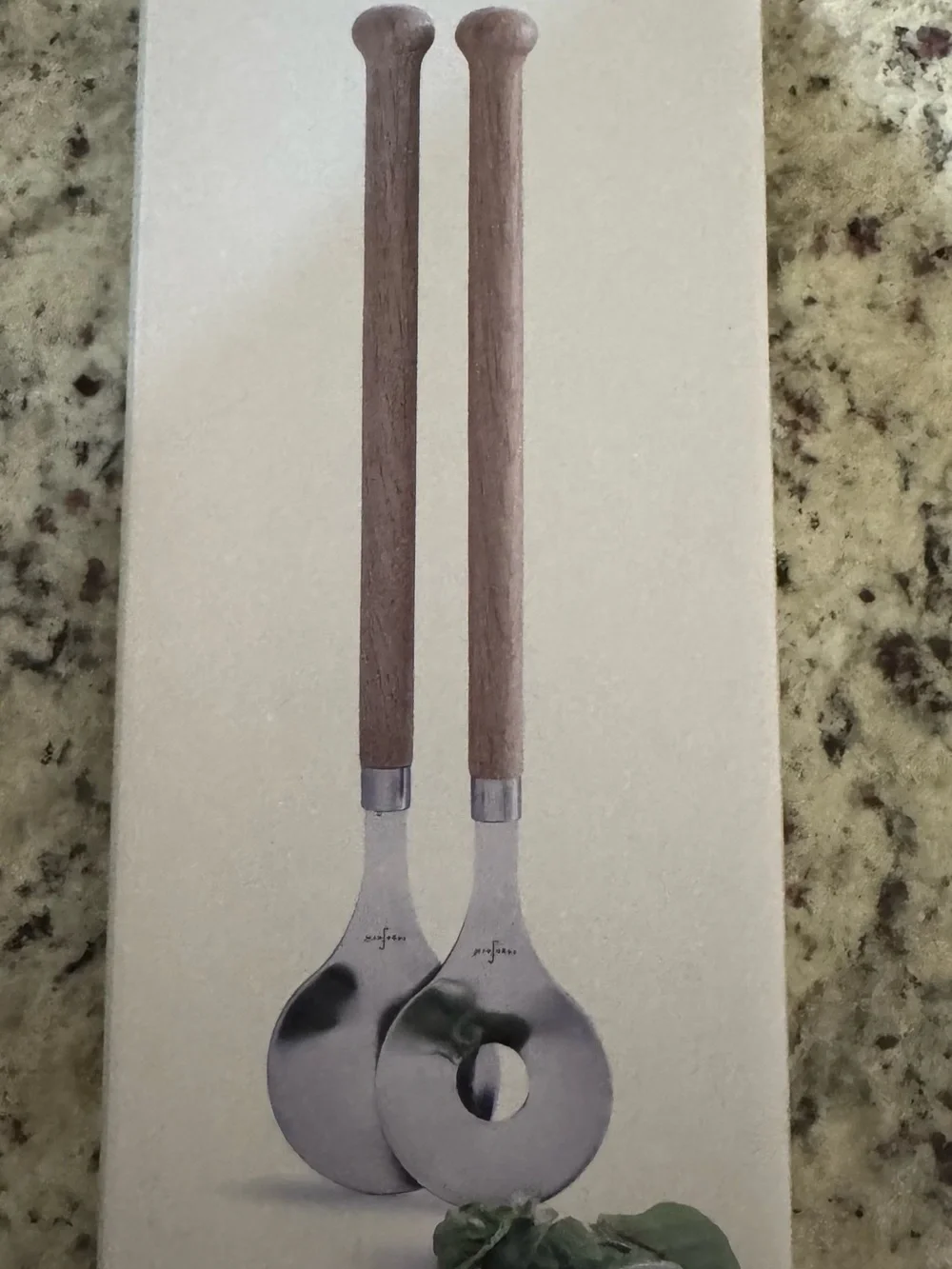 Sagaform Stainless Steel Salad Servers with Wood Handles - Brown